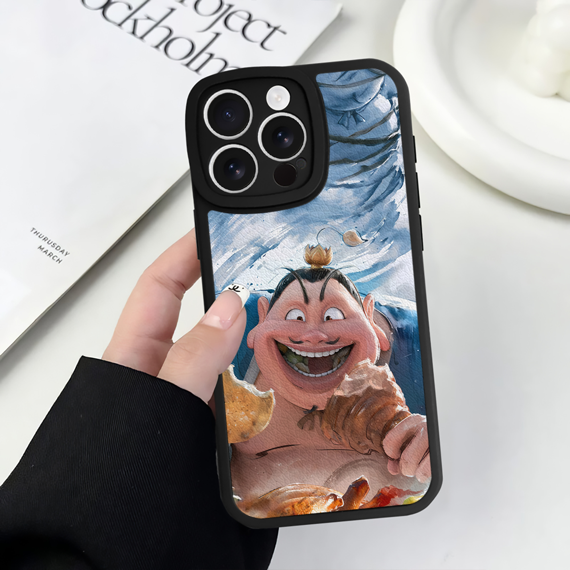 （画像用） Ne Zha 2 ナタ 魔童の大暴れ 【iPhone 16シリーズ対応】シリコンスマホケース（レザー調） 材質：シリコン